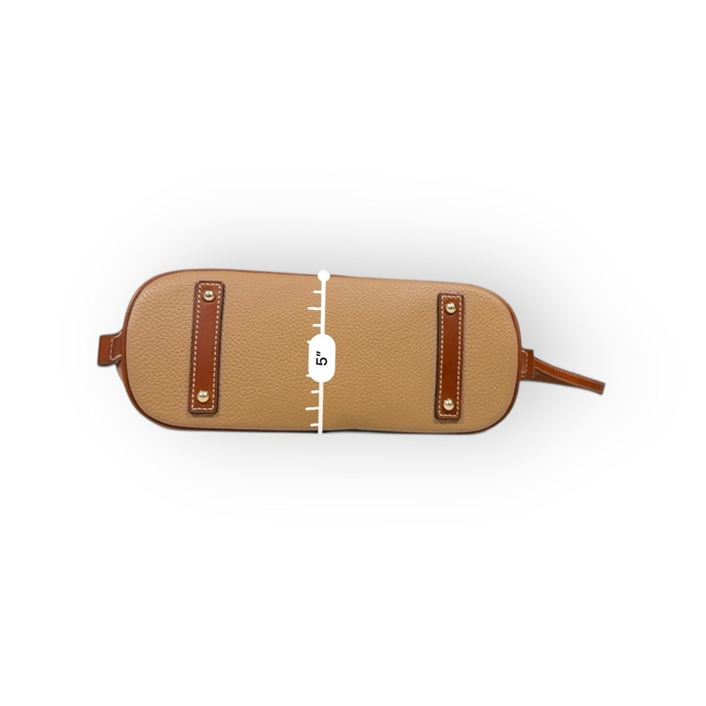 Dooney & Bourke Pebble Leather Zip Zip Satchel Caramel Brown - Picture 6 of 13